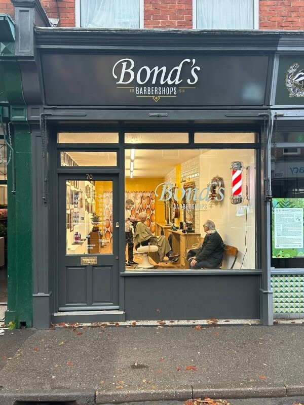 Bond's Brockenhurst - Exterior of the barbershop