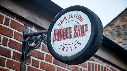 Bond's Barbershop Lymington - Antique barber shop sign