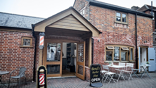 Bond's Barbershop Lymington - View of front of barbershop